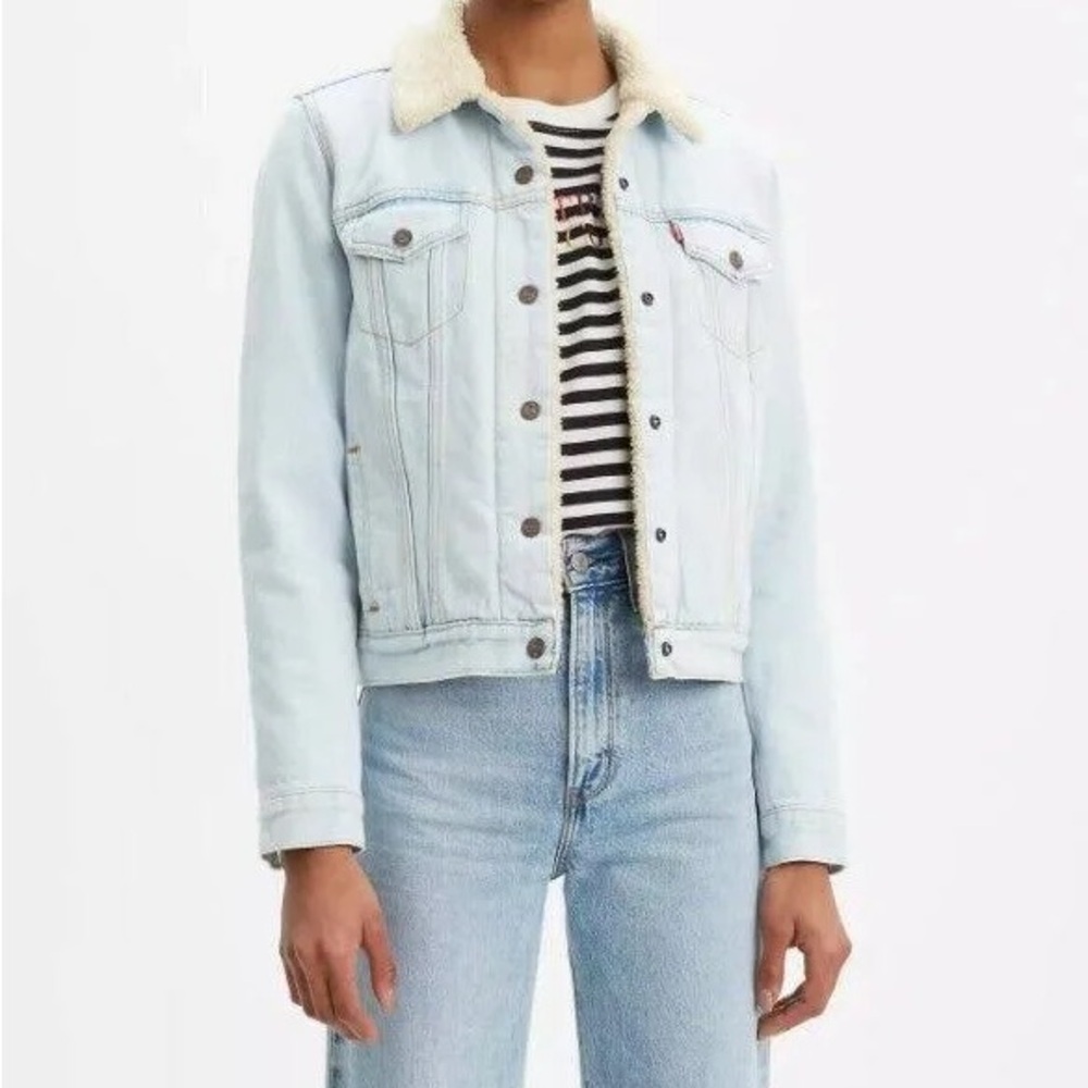 Levi's Light Blue Denim Jacket with Sherpa Lining